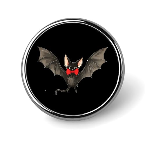 Gentleman-Fledermaus mit Schleife, runde Brosche, süße Anstecknadeln, Dekoration, Schmuck für Männer und Frauen, Anstecknadeln aus Metall von FJQWKLF