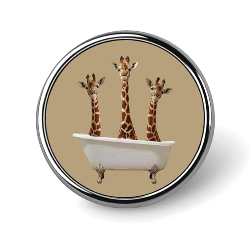 Giraffe Badewanne Runde Brosche Anstecknadel Anstecker Revers Krawattennadel für Frauen Männer Büroangestellte Lehrer Dekor von FJQWKLF