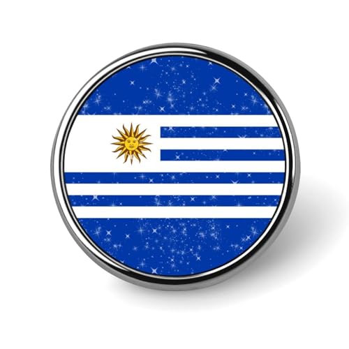 Glitzernde Sterne Uruguay Runde Brosche Anstecknadel Revers Krawattennadel für Frauen Männer Büroangestellte Lehrer Dekor von FJQWKLF