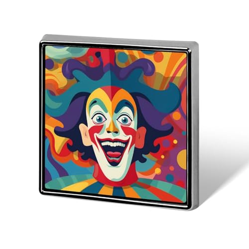 Happy Circus Clown Quadratische Revers-Krawattennadel Knöpfe Brosche Abzeichen Anstecknadel Kleidung Hut Zubehör für Männer Frauen von FJQWKLF