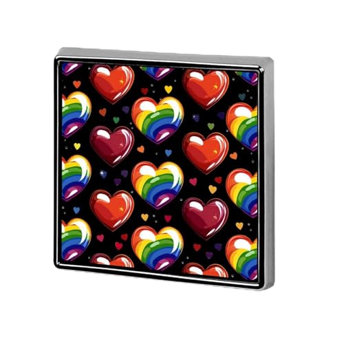 LGBT Regenbogen Liebe Herz Quadrat Abzeichen Personalisierte Button Brosche Anstecknadeln Broschen für Frauen Männer von FJQWKLF