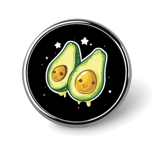 Lustige Avocado-Brosche, runde Brosche, süße Anstecknadeln, Dekoration, Schmuck für Männer und Frauen, Anstecknadeln aus Metall von FJQWKLF