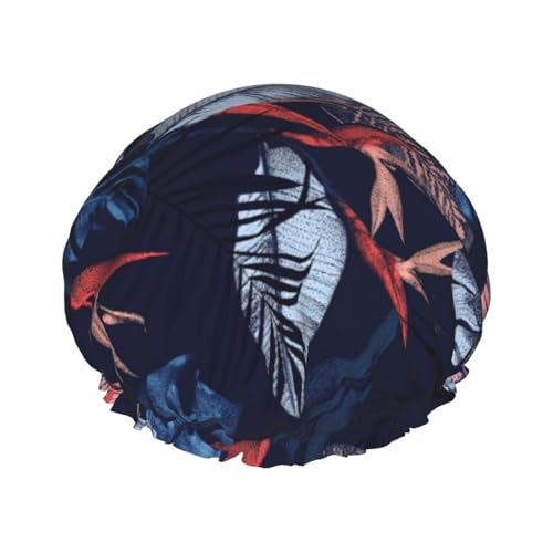 Lustige Duschhaube für Frauen mit blauem und orangefarbenem Vogel-Print – wiederverwendbar | Neuartige Haarhaube zum Baden | Lagenhut Lustige Duschhaube für Frauen mit blauem und orangefarbenem Vogel-Print – wiederverwendbar | Neuartige Haarhaube zum Baden | Lagenhut von FJQWKLF