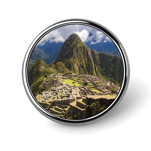 Machu Picchu Peru Berge Runde Brosche Niedliche Anstecknadeln Dekoration Schmuck für Männer Frauen Metall Anstecknadeln von FJQWKLF