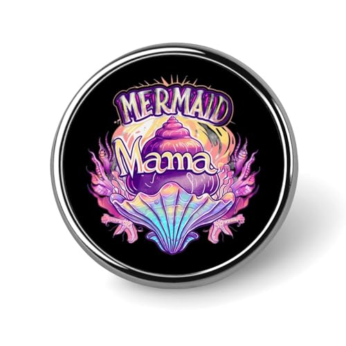 Mama Meerjungfrau Muschel Runde Abzeichen Personalisierte Button Brosche Anstecknadeln für Kleidung Dekoration von FJQWKLF