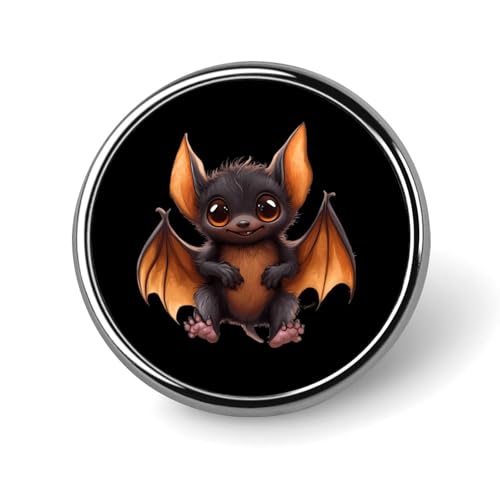 Niedliche Fledermaus-Brosche, rund, niedliche Anstecknadeln, Dekoration, Schmuck für Männer und Frauen, Anstecknadeln aus Metall von FJQWKLF