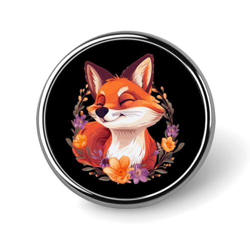 Niedliche Fuchs-Blumen, runde Abzeichen, personalisierte Knopf-Brosche, Anstecknadeln für Kleidungsdekoration von FJQWKLF