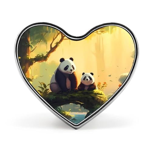 Panda Mama und Kleine Elegante Revers Krawattennadel Herzknöpfe Brosche Abzeichen Anstecknadel Schmuck für Kleidung Hut Accessoires von FJQWKLF