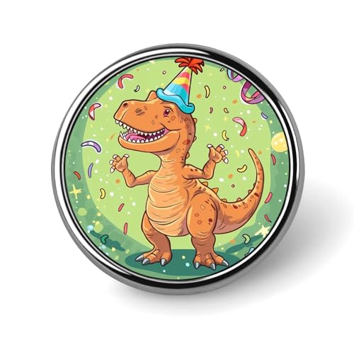 Party Dinosaurier Runde Brosche Niedliche Anstecknadeln Dekoration Schmuck für Männer Frauen Metall Anstecknadeln von FJQWKLF