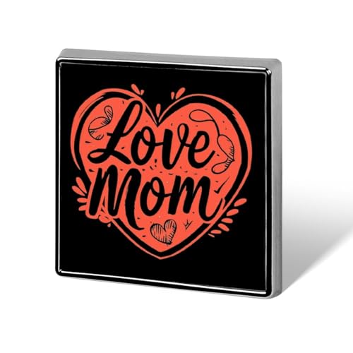 Quadratische Anstecknadel mit Aufschrift „I Love Mom, für Krawatten, Brosche, Anstecknadel, Kleidung, Hut, Zubehör für Männer und Frauen von FJQWKLF