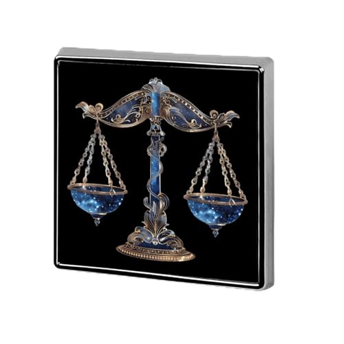 Quadratische Anstecknadel mit Sternzeichen Waage, Krawattennadel, Brosche, Anstecknadel, Kleidung, Hut, Zubehör für Männer und Frauen von FJQWKLF