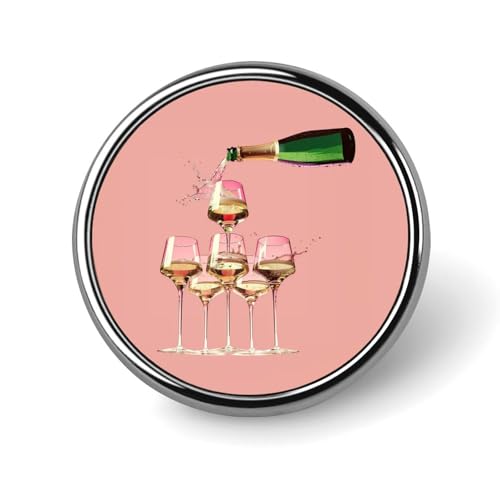 Retro-Mode Champagner Runde Brosche Anstecknadel Anstecker Revers Krawattennadel für Frauen Männer Büroangestellte Lehrer Dekor von FJQWKLF