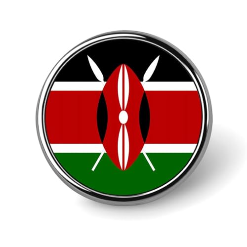 Runde Brosche mit Kenia-Flagge, niedliche Anstecknadeln, Dekoration, Schmuck für Männer und Frauen, Anstecknadeln aus Metall von FJQWKLF