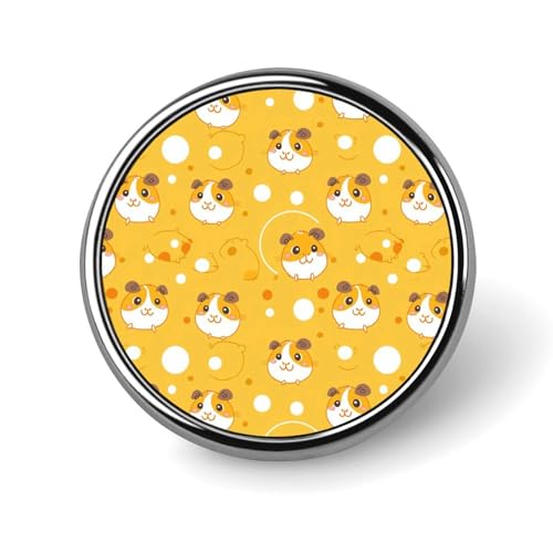 Runde Brosche mit Meerschweinchen, Hamster und Käse, niedliche Anstecknadeln, Dekoration, Schmuck für Männer und Frauen, Anstecknadeln aus Metall von FJQWKLF