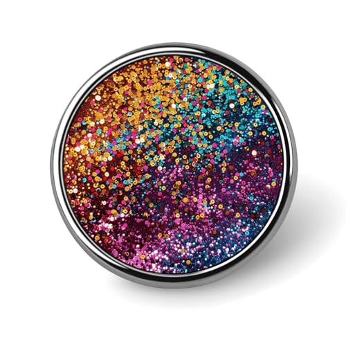 Runde Brosche mit Regenbogen-Glitzermuster, niedliche Anstecknadeln, Dekorationsschmuck für Männer und Frauen, Anstecknadeln aus Metall von FJQWKLF