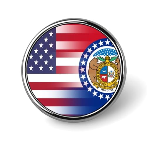 Runde Brosche mit USA-Staatsflagge, Missouri, niedliche Anstecknadeln, Dekoration, Schmuck für Männer und Frauen, Anstecknadeln aus Metall von FJQWKLF