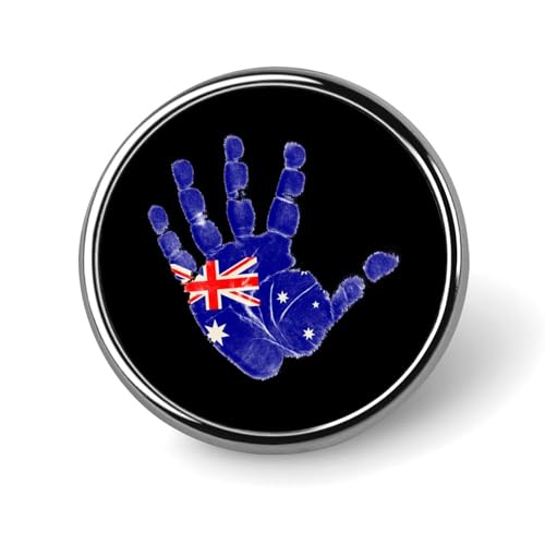 Runde Brosche mit australischer Flagge, niedliche Anstecknadeln, Dekoration, Schmuck für Männer und Frauen, Anstecknadeln aus Metall von FJQWKLF