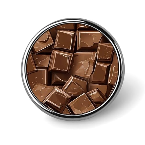 Runde Brosche mit braunen Pralinen, niedliche Anstecknadeln, Dekoration, Schmuck für Männer und Frauen, Anstecknadeln aus Metall von FJQWKLF