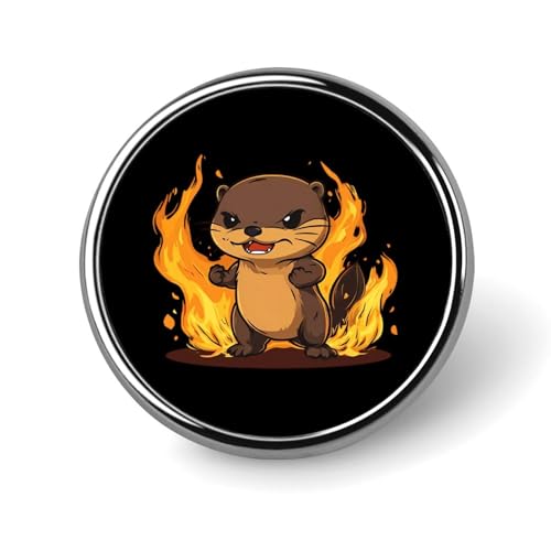 Runde Brosche mit wütendem Feuerotter, niedliche Anstecknadeln, Dekoration, Schmuck für Männer und Frauen, Anstecknadeln aus Metall von FJQWKLF