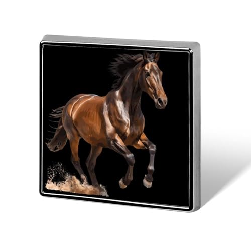 Running Hourse Quadratische Anstecknadel mit Krawattennadel, Brosche, Anstecknadel, Kleidung, Hut, Zubehör für Männer und Frauen von FJQWKLF