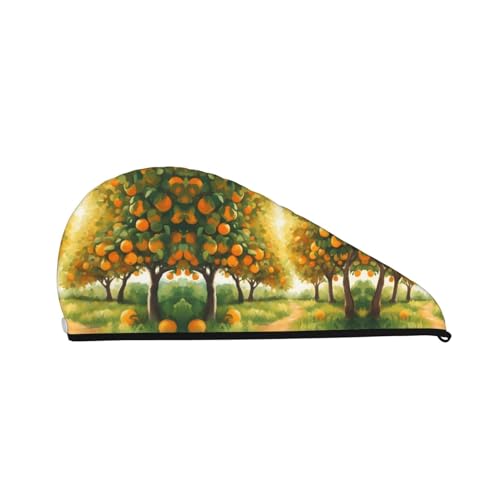 Schnelltrocknende Haarhaube mit vielen Orangenbäumen – modische und farbenfrohe Duschhaube für Damen – bequeme und stylische Duschhaube Schnelltrocknende Haarhaube mit vielen Orangenbäumen – modische und farbenfrohe Duschhaube für Damen – bequeme und stylische Duschhaube von FJQWKLF