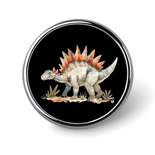 Stegosaurus Dinosaurier Runde Brosche Pin Anstecknadeln Krawatte Anzug Kleid Zubehör Hochzeit Geburtstag Für Männer Frauen von FJQWKLF
