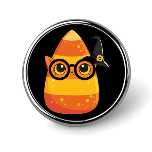 Süße Candy Corn Halloween Kostüme Runde Anstecknadel Button Brosche Krawattennadel Abzeichen Elegante Mütze Kleidung Schmuck Accessoires von FJQWKLF
