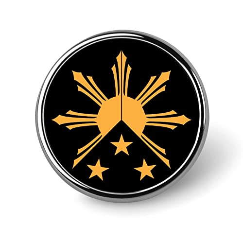 Tribal Philippinen Filipino Sonne und Sterne Flagge Runde Abzeichen Brosche Anstecknadel Lustiger Aufdruck Revers Krawattennadeln für Männer Frauen Kleidung Taschen Dekorativ von FJQWKLF