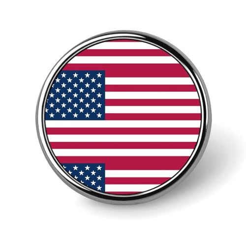 US-Flagge Runde Brosche Pin Anstecknadeln Krawatte Anzug Kleid Zubehör Hochzeit Geburtstag Für Männer Frauen von FJQWKLF