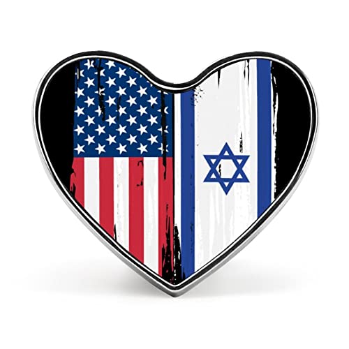 USA Israel Split Flagge Herren Revers Krawattennadel Herzform Brosche Anstecknadel Dekoratives Abzeichen für Damen Anzug Kostüm Hut Kleidung Tasche von FJQWKLF