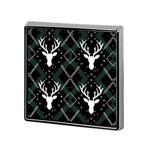 Weihnachts-Hirsch-Quadrat-Abzeichen, personalisierte Knopf-Brosche, Anstecknadeln, Broschen für Frauen und Männer von FJQWKLF