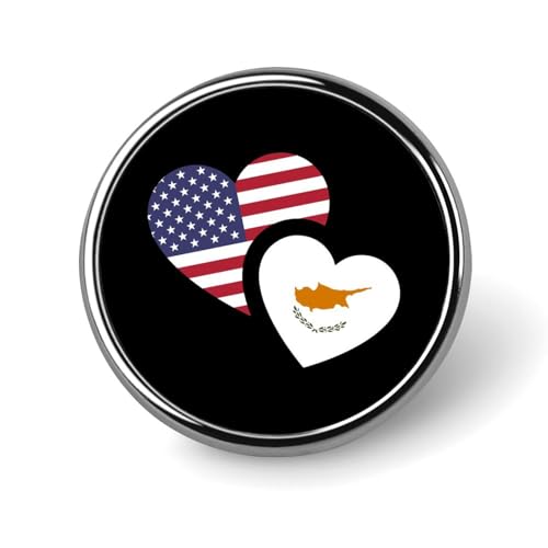 Zypern US-Flagge Runde Brosche Niedliche Anstecknadeln Dekoration Schmuck für Männer Frauen Metall Anstecknadeln von FJQWKLF
