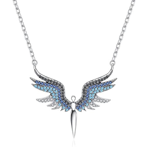 FJTNSQXSZ Damen Engelsflügel Halskette Edelstahl Flügel Anhänger Halskette Perfektes Geschenk für Freunde und Familie, 40cm/15inch, Edelstahl, Kein Edelstein FJTNSQXSZ Damen Engelsflügel Halskette Edelstahl Flügel Anhänger Halskette Perfektes Geschenk für Freunde und Familie, 40cm/15inch, Edelstahl, Kein Edelstein von FJTNSQXSZ