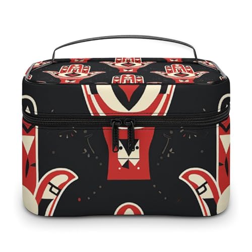 FJWKLRBV Make-up-Tasche, Aufbewahrungstasche, Kunst-Stil, Diamant-Druck, Kulturbeutel, tragbare Reise-Make-up-Tasche mit Griff von FJWKLRBV