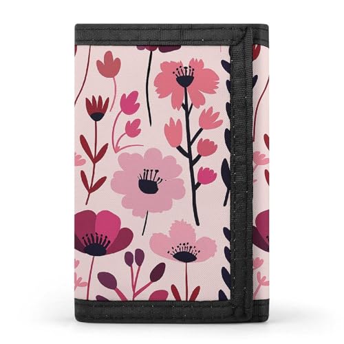 Geldbörse, Münzgeldbörse, kastanienbraun/violette Blumen, bedruckt, dreifach gefaltet, Kartenhalter, Reisepasshülle für Männer und Frauen Geldbörse, Münzgeldbörse, kastanienbraun/violette Blumen, bedruckt, dreifach gefaltet, Kartenhalter, Reisepasshülle für Männer und Frauen von FJWKLRBV