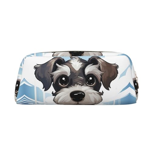 FJWSLCH Entzückende Schnauzer Make-up-Tasche, Reise-Kosmetiktasche für Damen und Herren, Federmäppchen, Reißverschluss, Kulturbeutel, Geldbörse, Gold, Einheitsgröße von FJWSLCH