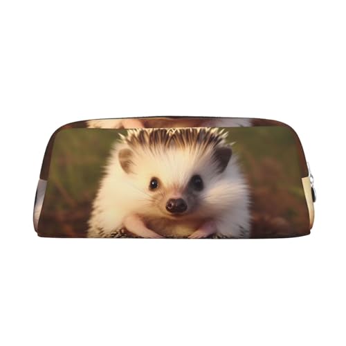 FJWSLCH Igel-Make-up-Tasche, Reise-Kosmetiktasche für Damen und Herren, Federmäppchen, Reißverschluss, Kulturbeutel, Geldbörse, silber, Einheitsgröße von FJWSLCH