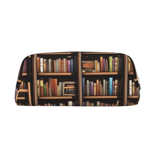 FJWSLCH Kosmetiktasche mit Reißverschluss, Bücherregal, Kosmetiktasche für Damen und Herren, Kosmetiktasche mit Reißverschluss, silber, Einheitsgröße von FJWSLCH