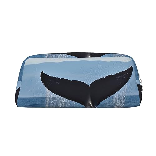 FJWSLCH Kosmetiktasche mit Walschwanz, Reise-Kosmetiktasche für Damen und Herren, Federmäppchen, Reißverschluss, Kulturbeutel, Geldbörse, silber, Einheitsgröße von FJWSLCH