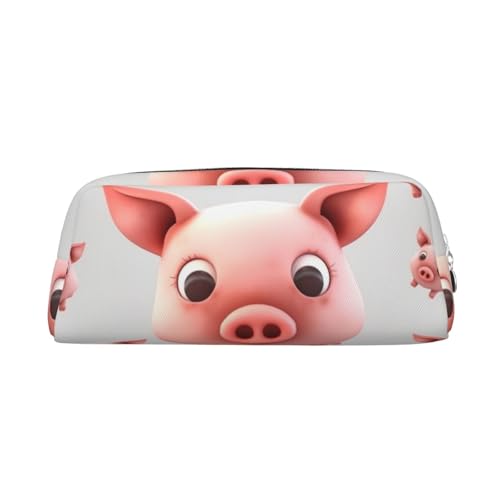 FJWSLCH Make-up-Tasche mit lächelndem Tier, Reise-Kosmetiktasche für Damen und Herren, Federmäppchen, Reißverschluss, Kulturbeutel, Geldbörse, silber, Einheitsgröße von FJWSLCH