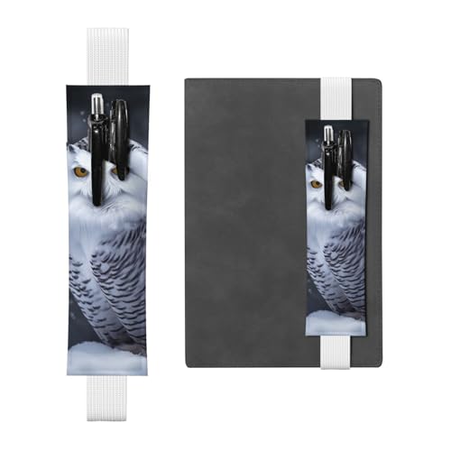 FJWSLCH Verstellbarer Stifthalter, elastisches Band, Bleistifttasche, Clip, PU-Leder, Stifteetui für Hardcover-Journale, Arctic Owl Stifthalter für Notebook, hält 2–3 Stifte, schwarz, weiß, FJWSLCH Verstellbarer Stifthalter, elastisches Band, Bleistifttasche, Clip, PU-Leder, Stifteetui für Hardcover-Journale, Arctic Owl Stifthalter für Notebook, hält 2–3 Stifte, schwarz, weiß, von FJWSLCH
