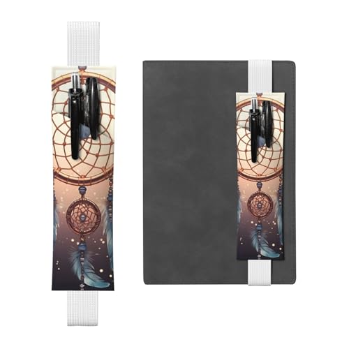 FJWSLCH Verstellbarer Stifthalter, elastisches Band, Bleistifttasche, Clip, PU-Leder, Stifteetui für Hardcover-Journale, Indianer-Traumfänger, Stifthalter für Notizbuch, hält 2–3 Stifte, Schwarz, FJWSLCH Verstellbarer Stifthalter, elastisches Band, Bleistifttasche, Clip, PU-Leder, Stifteetui für Hardcover-Journale, Indianer-Traumfänger, Stifthalter für Notizbuch, hält 2–3 Stifte, Schwarz, von FJWSLCH