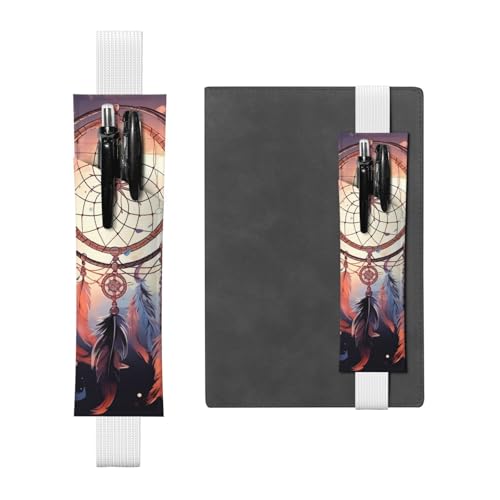 FJWSLCH Verstellbarer Stifthalter, elastisches Band, Bleistifttasche, Clip, PU-Leder, Stifteetui für Hardcover-Journale, Indianer-Traumfänger, Stifthalter für Notizbuch, hält 2–3 Stifte, Schwarz, FJWSLCH Verstellbarer Stifthalter, elastisches Band, Bleistifttasche, Clip, PU-Leder, Stifteetui für Hardcover-Journale, Indianer-Traumfänger, Stifthalter für Notizbuch, hält 2–3 Stifte, Schwarz, von FJWSLCH