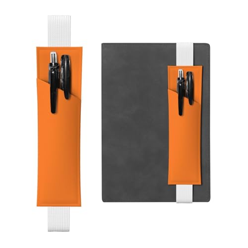 FJWSLCH Verstellbarer Stifthalter, elastisches Band, Federmäppchen, Clip, PU-Leder, Stifteetui für Hardcover-Tagebücher, Schönheit, gebranntes Orange, Stifthalter für Notebook, hält 2–3 Stifte, FJWSLCH Verstellbarer Stifthalter, elastisches Band, Federmäppchen, Clip, PU-Leder, Stifteetui für Hardcover-Tagebücher, Schönheit, gebranntes Orange, Stifthalter für Notebook, hält 2–3 Stifte, von FJWSLCH