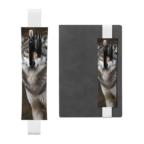 FJWSLCH Verstellbarer Stifthalter, elastisches Band, Federmäppchen, Clip, PU-Leder, Stifteetui für Hardcover-Tagebücher, wilder Wilder, grauer Wolf, Stifthalter für Notebook, hält 2–3 Stifte, Weiß FJWSLCH Verstellbarer Stifthalter, elastisches Band, Federmäppchen, Clip, PU-Leder, Stifteetui für Hardcover-Tagebücher, wilder Wilder, grauer Wolf, Stifthalter für Notebook, hält 2–3 Stifte, Weiß von FJWSLCH