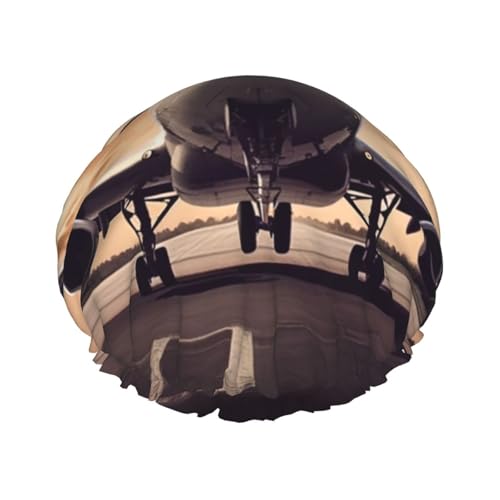 Wiederverwendbare Duschhaube für Damen und Herren, große wasserdichte Duschhaube, waschbar, Badekappe, Flugzeughaarmut, elastisches Band, doppellagiger Duschhut für langes Haar, Zöpfe von FJWSLCH