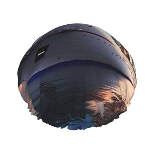 Wiederverwendbare Duschhaube für Damen und Herren, große wasserdichte Duschhaube, waschbar, Badekappe, Kreuzfahrtschiffe, Haarmütze, elastisches Band, doppellagiger Duschhut für langes Haar, Zöpfe von FJWSLCH