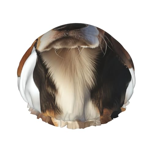 Wiederverwendbare Duschhaube für Damen und Herren, große wasserdichte Duschhaube, waschbar, Badekappe, niedlicher Beagle-Hundehaarmut, elastisches Band, doppellagiger Duschhut für langes Haar, Zöpfe Wiederverwendbare Duschhaube für Damen und Herren, große wasserdichte Duschhaube, waschbar, Badekappe, niedlicher Beagle-Hundehaarmut, elastisches Band, doppellagiger Duschhut für langes Haar, Zöpfe von FJWSLCH