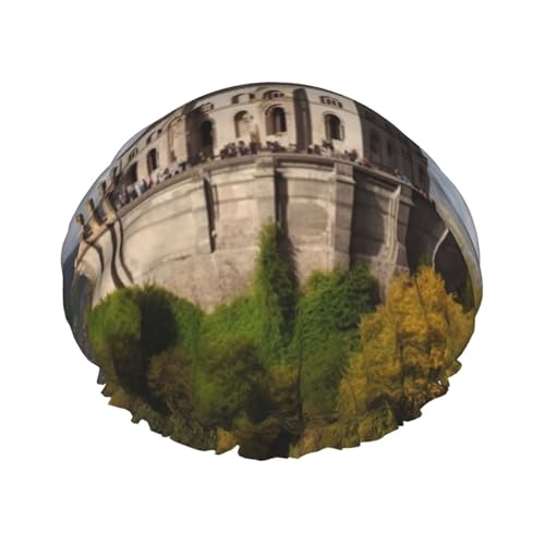 Wiederverwendbare Duschhaube für Damen und Herren, große wasserdichte Duschhaube, waschbare Badekappe, historische Monumente von Armenien, Haarmütze, elastisches Band, doppellagiger Duschhut für von FJWSLCH