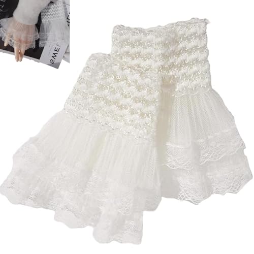 FJYXCHENXM 1 Paar Nail Art Fotoshooting Manschetten Spitze Handgelenk Manschette Lolita Spitze Handschuhe Damen Floral Spitze Kurze Handgelenk Manschette für Hochzeit Maskerade Weiß FJYXCHENXM 1 Paar Nail Art Fotoshooting Manschetten Spitze Handgelenk Manschette Lolita Spitze Handschuhe Damen Floral Spitze Kurze Handgelenk Manschette für Hochzeit Maskerade Weiß von FJYXCHENXM